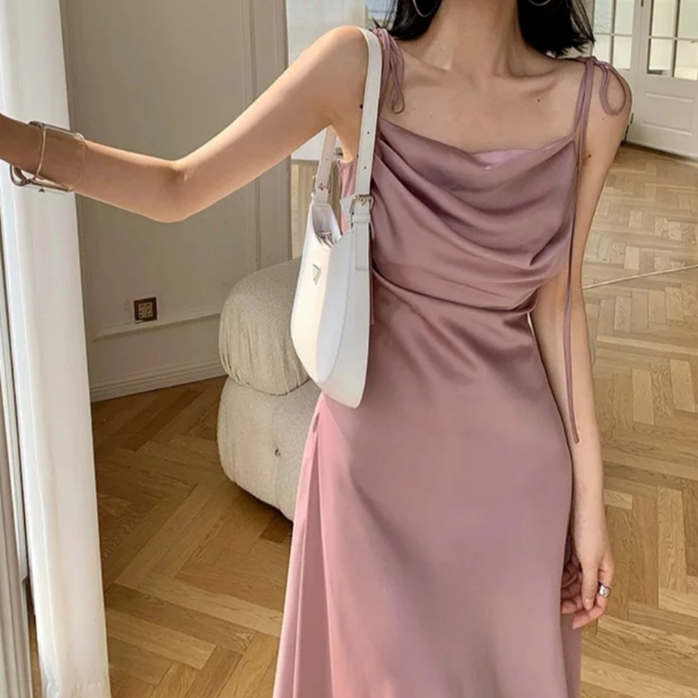 Elegant Women's Summer Satin Dress